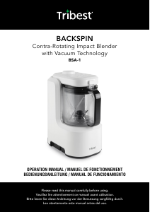 Bruksanvisning Tribest BSA-1WH-B Blender