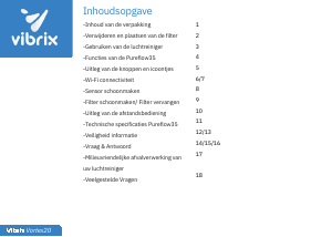 Manual de uso Vibrix PureFlow35 Purificador de aire