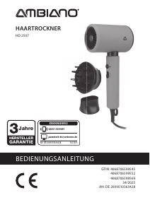 Bedienungsanleitung Ambiano HD 2507 Haartrockner