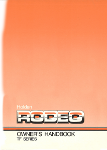 Manual Holden TF Rodeo (1993)