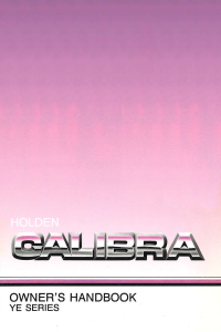 Manual Holden YE Calibra (1994)