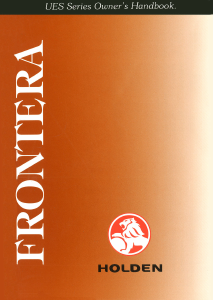 Bruksanvisning Holden UES Frontera (2000)