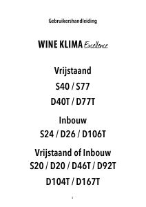 Handleiding Wine Klima S24 Wijnklimaatkast