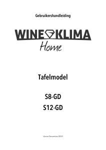 Handleiding Wine Klima S8-GD Wijnklimaatkast