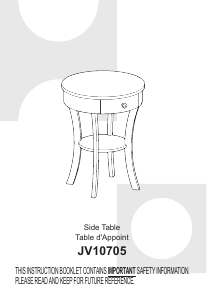 Brugsanvisning Costway JV10705 Sidebord