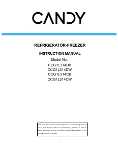 Manual Candy CCG1L314CB Fridge-Freezer