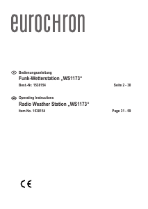 Bedienungsanleitung Eurochron WS1173 Wetterstation