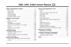 Handleiding GMC Safari (2003)