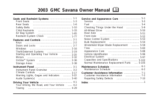 Handleiding GMC Savana (2003)