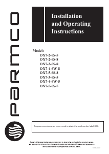 Bruksanvisning Parmco OX7-4-6W-8 Ugn