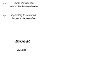 Bruksanvisning Brandt VM400BE1 Diskmaskin