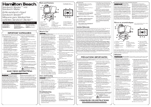 Mode d’emploi Hamilton Beach 25471 Grill