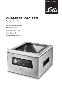 Bruksanvisning Solis 5702 Chamber Vac Pro Vakuumpackare