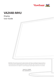 Bruksanvisning ViewSonic VA2448-MHU-1T LCD skärm