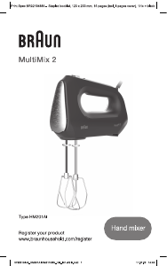 Kullanım kılavuzu Braun HM 2110 MultiMix 2 El mikseri