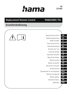 Käyttöohje Hama 00221064 Panasonic Kaukosäädin