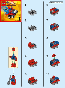 Bruksanvisning Lego set 76089 Super Heroes Mäktiga mikromodeller - Scarlet Spider vs. Sandman