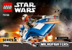 Manual Lego set 75196 Star Wars A-Wing vs. TIE Silencer Microfighters