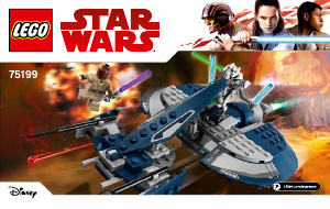 Käyttöohje Lego set 75199 Star Wars Kenraali Grievousin taistelukiituri