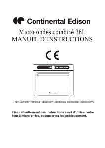 Mode d’emploi Continental Edison CEMOC36BC Micro-onde