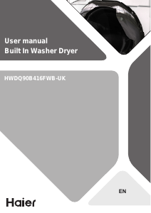 Bruksanvisning Haier HWDQ90B416FWB-UK Kombinerad tvätt-tork