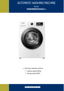 Bruksanvisning Heinner HWM-HME8014IVA20+++ Tvättmaskin