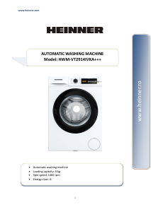 Bruksanvisning Heinner HWM-VT2914IVKA+++ Tvättmaskin