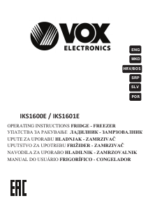 Manual Vox IKS1601E Fridge-Freezer