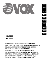 Прирачник Vox KR3002 Кујнски миксер со сад