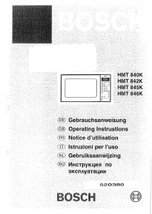Handleiding Bosch HMT845K Magnetron