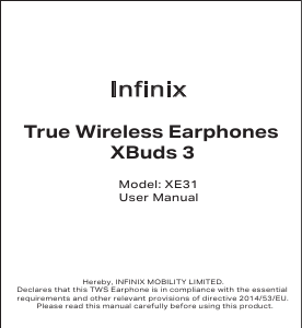 Instrukcja Infinix XE31 XBuds 3 Słuchawki