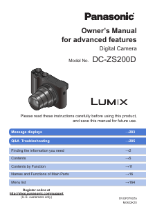 Manual Panasonic DC-ZS200D Lumix Digital Camera