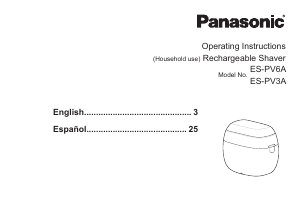 Manual de uso Panasonic ES-PV6A-W Afeitadora
