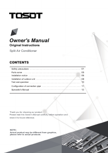 Manual TOSOT CLIVIA-GWH24AUDB-O-R32 Air Conditioner