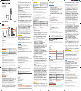 Mode d’emploi Tristar MX-4855 Mixeur plongeant