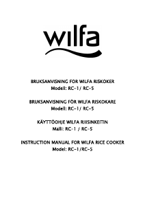 Käyttöohje Wilfa RC-5 Riisikeitin