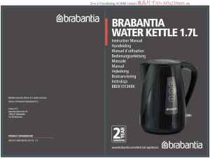 Mode d’emploi Brabantia BBEK1013KBK Bouilloire