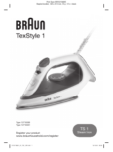 Manual Braun SI 1040 G TexStyle 1 Fier de călcat