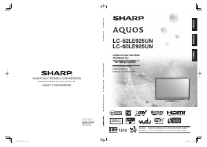 Bruksanvisning Sharp AQUOS LC-60LE925UN LCD TV