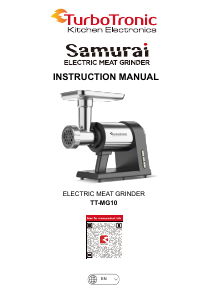 Manual TurboTronic TT-MG10 Samurai Meat Grinder