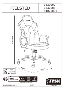 Manual JYSK Fjelsted Scaun de birou