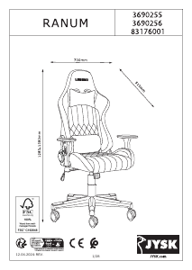 Bruksanvisning JYSK Ranum Arbetsstol