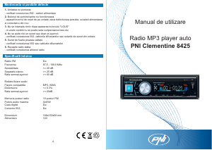 Manual PNI Clementine 8425 Player auto