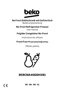 Bruksanvisning BEKO B5RCNA406DHXB1 Kyl-frys