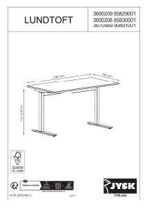 Brugsanvisning JYSK Lundtoft (130x70) Skrivebord