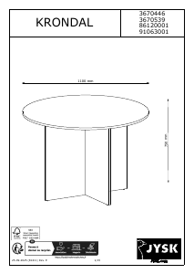 Manual JYSK Krondal Masă bucătărie