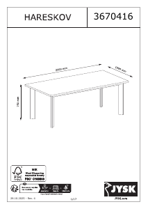 Hướng dẫn sử dụng JYSK Hareskov (200x100) Bàn ăn