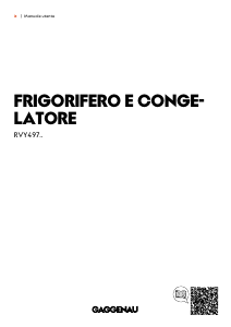Manuale Gaggenau RVY497190 Frigorifero-congelatore