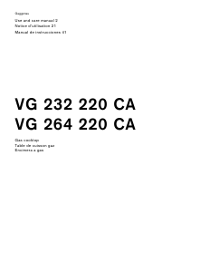 Manual Gaggenau VG232220CA Hob