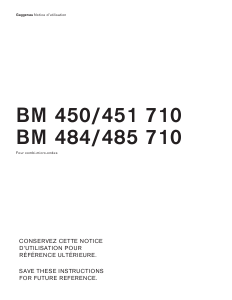 Mode d’emploi Gaggenau BM485710 Micro-onde